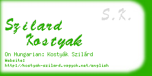 szilard kostyak business card